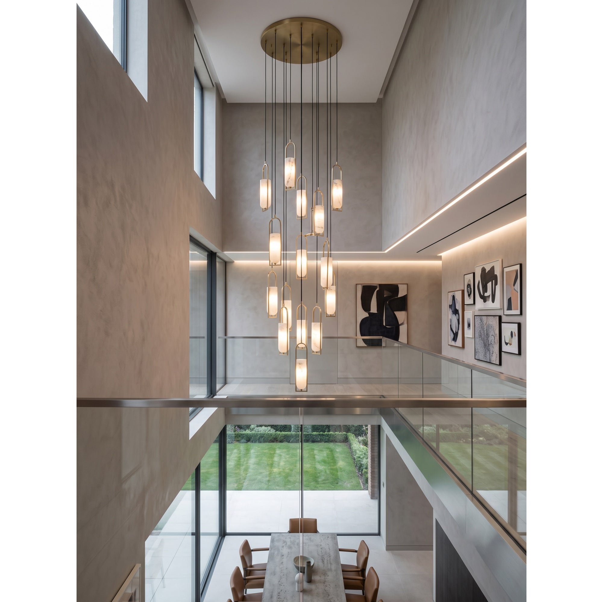 Melange Alabaster Cluster Chandelier