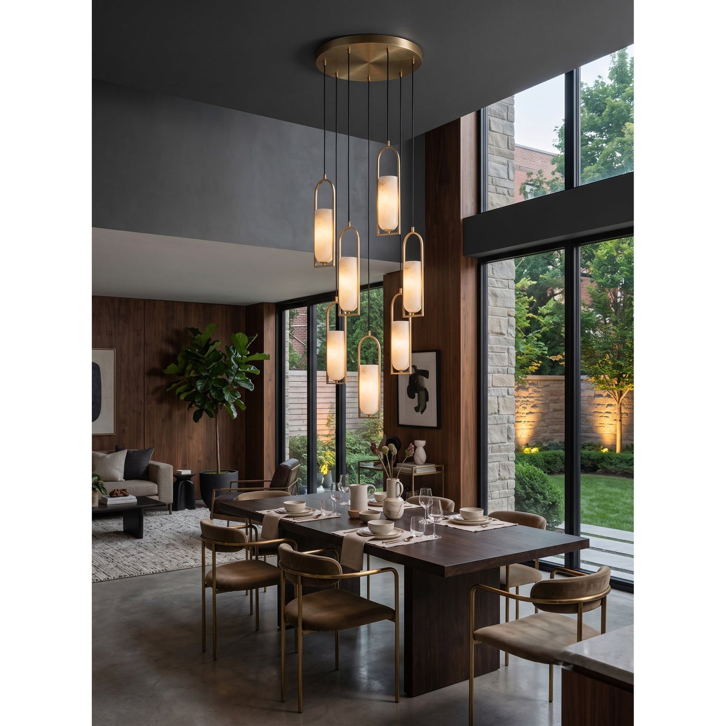 Melange Alabaster Cluster Chandelier