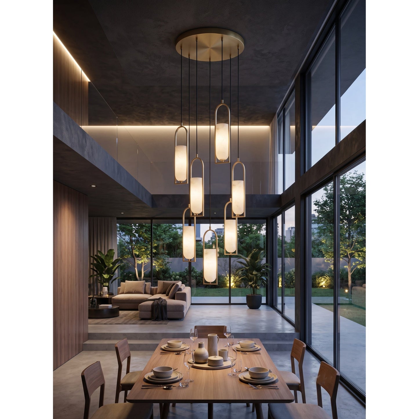 Melange Alabaster Cluster Chandelier