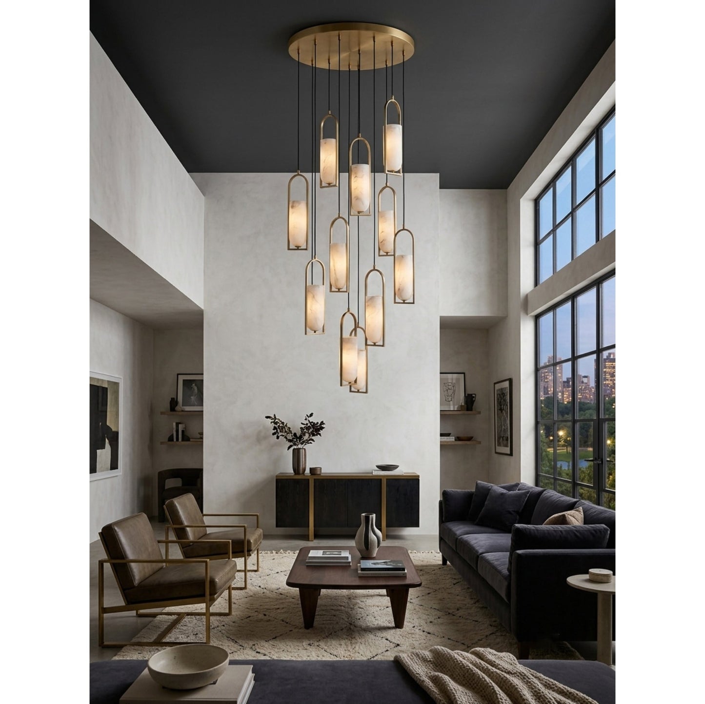 Melange Alabaster Cluster Chandelier