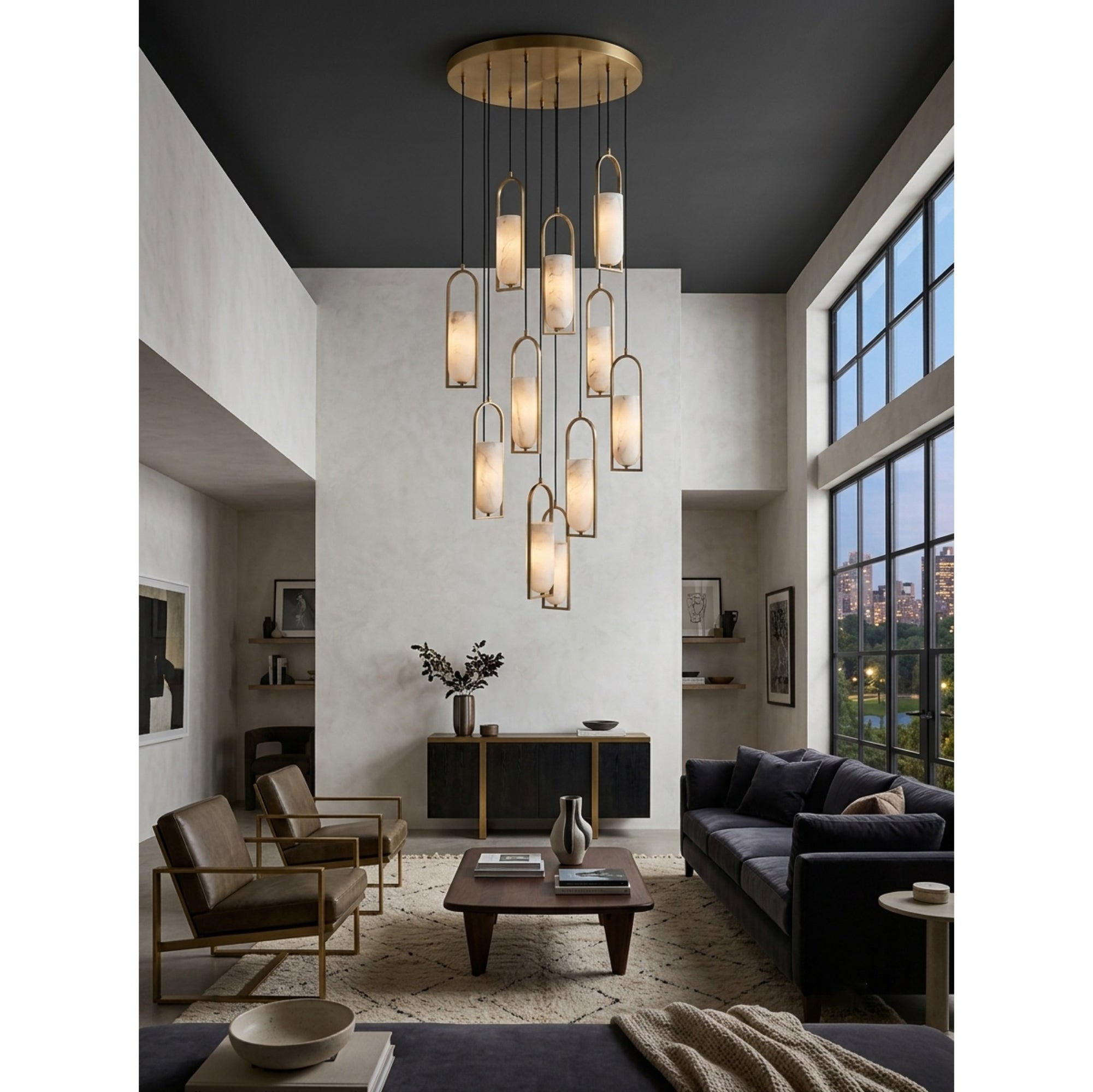 Melange Alabaster Cluster Chandelier
