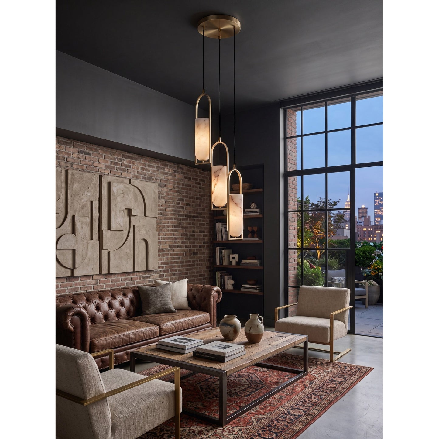 Melange Alabaster Cluster Chandelier