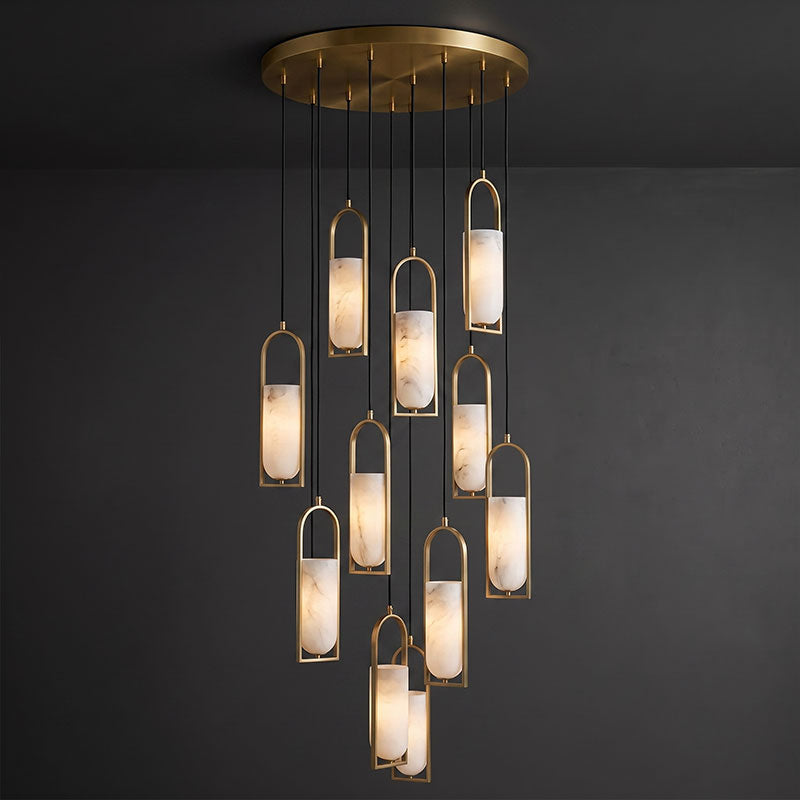 Melange Alabaster Cluster Chandelier