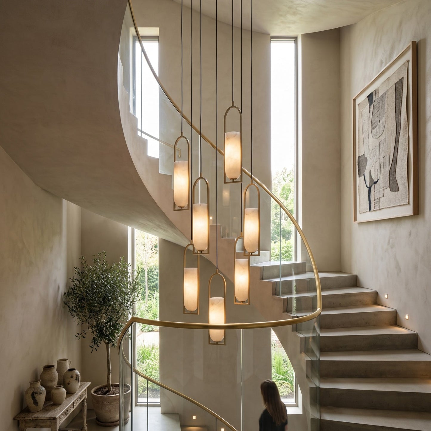 Melange Alabaster Cluster Chandelier