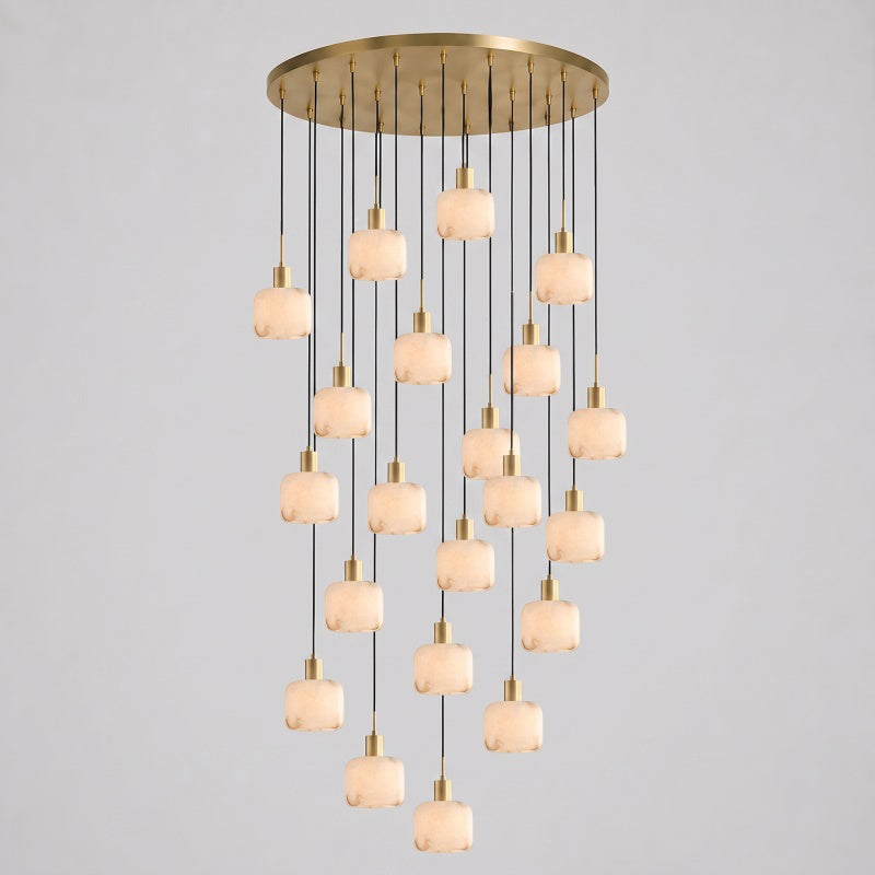 Natural Square Alabaster Chandelier