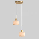 Natural Square Alabaster Chandelier