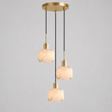 Natural Square Alabaster Chandelier