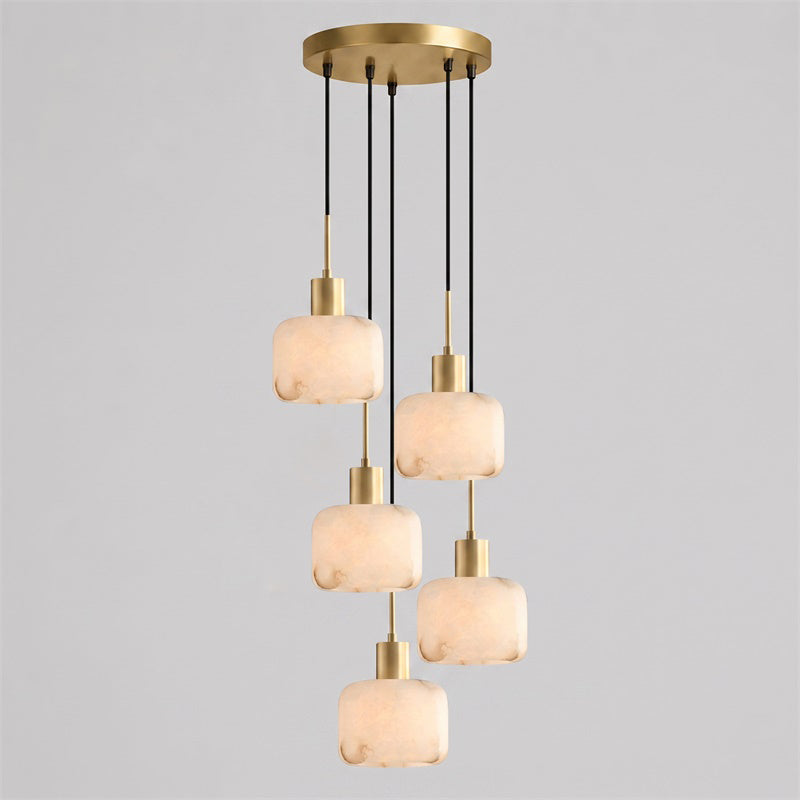 Natural Square Alabaster Chandelier
