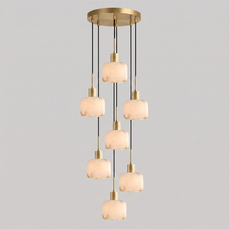 Natural Square Alabaster Chandelier