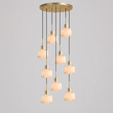 Natural Square Alabaster Chandelier