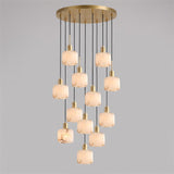 Natural Square Alabaster Chandelier
