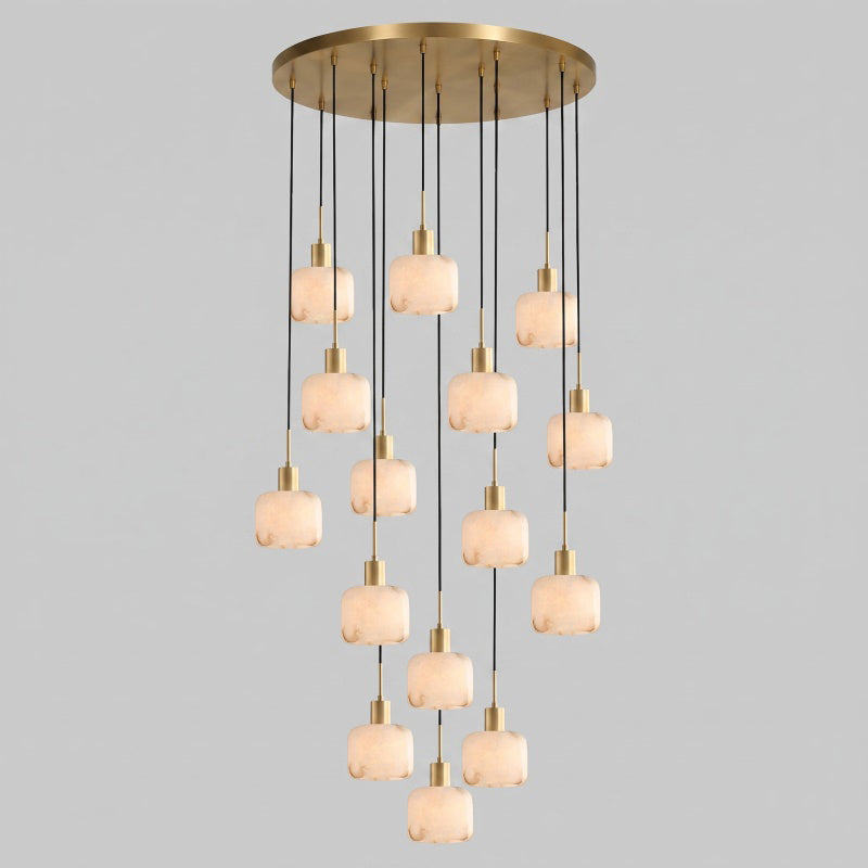 Natural Square Alabaster Chandelier