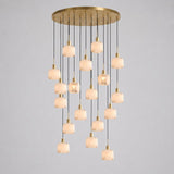 Natural Square Alabaster Chandelier