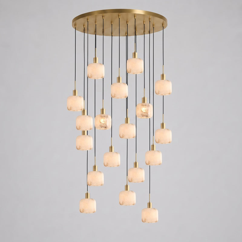 Natural Square Alabaster Chandelier