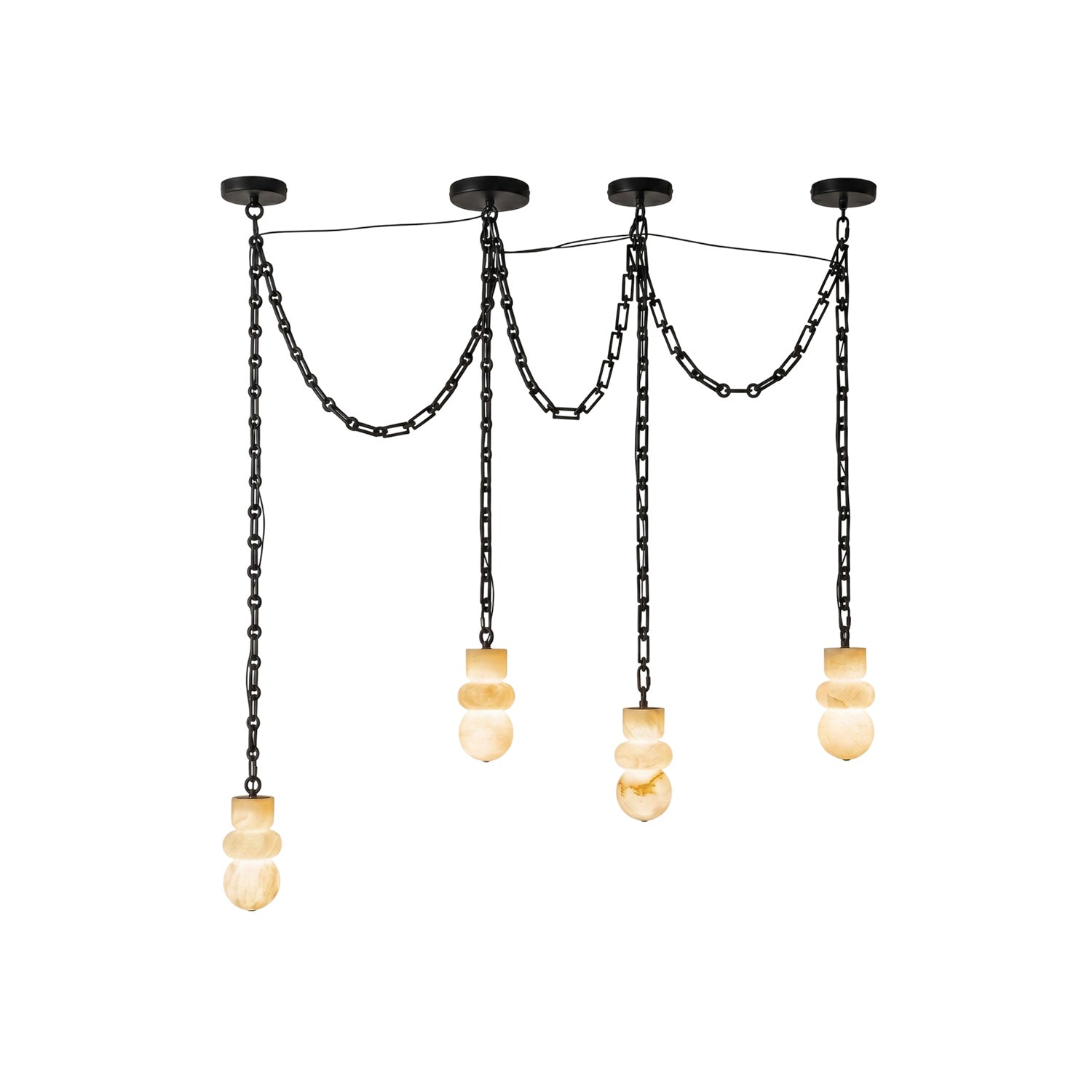 Orba Chain Alabaster Chandelier