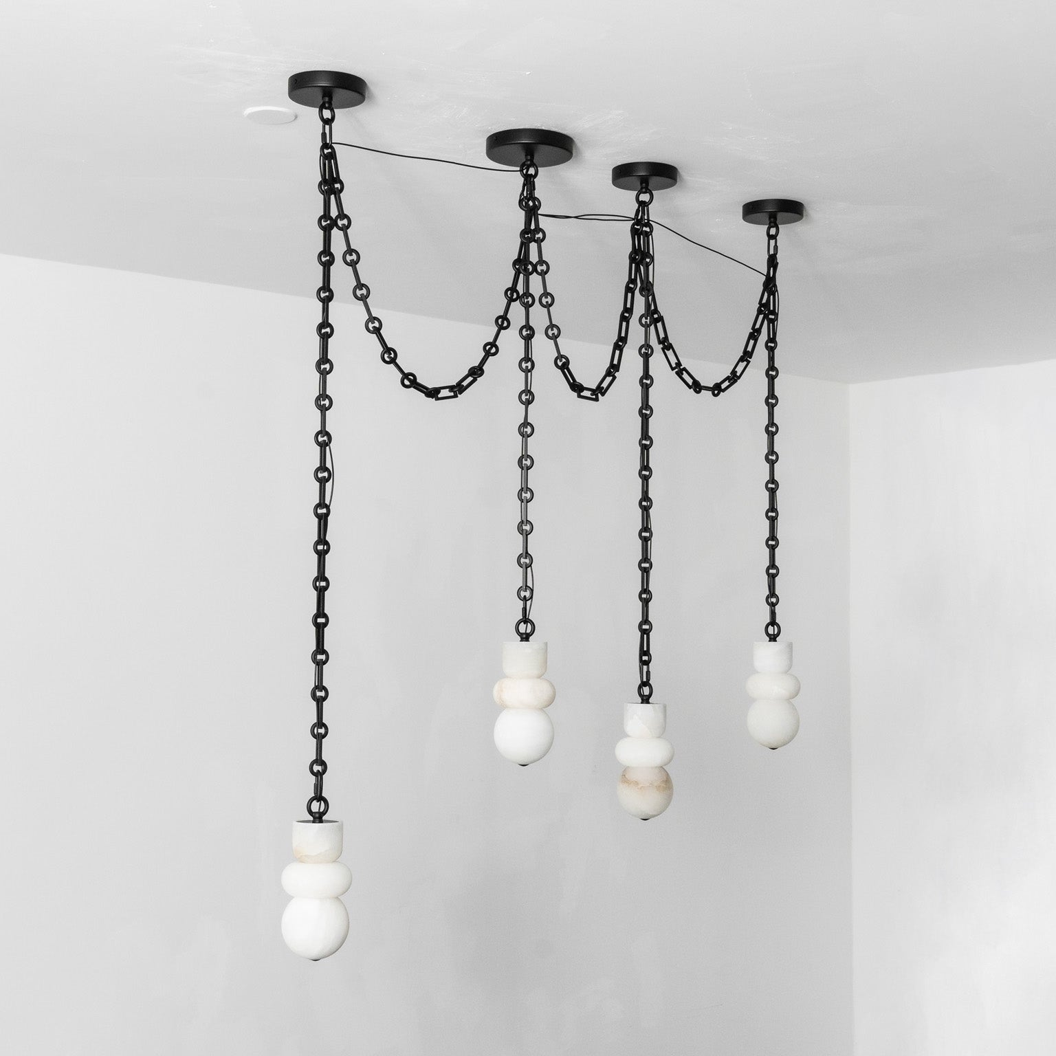 Orba Chain Alabaster Chandelier