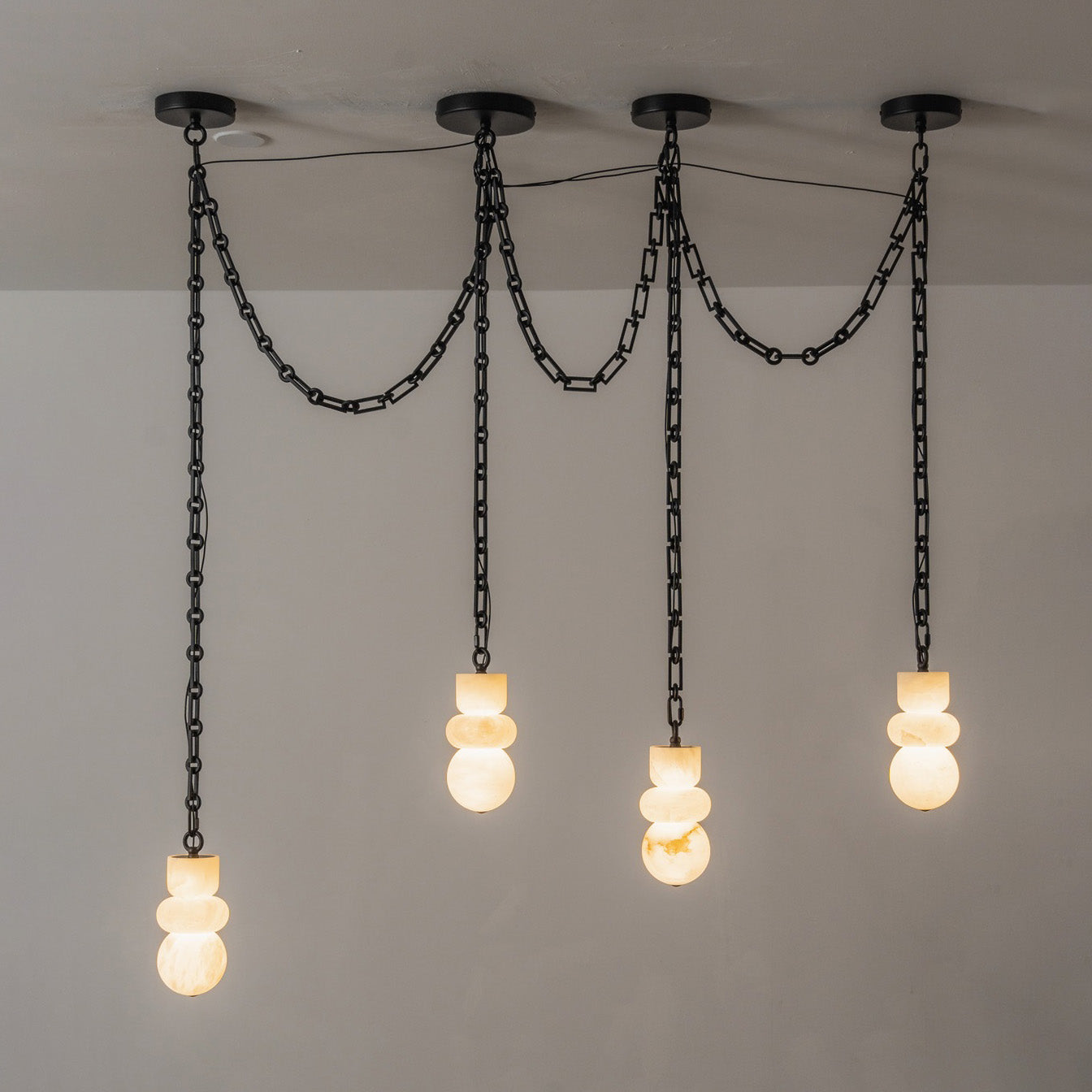 Orba Chain Alabaster Chandelier