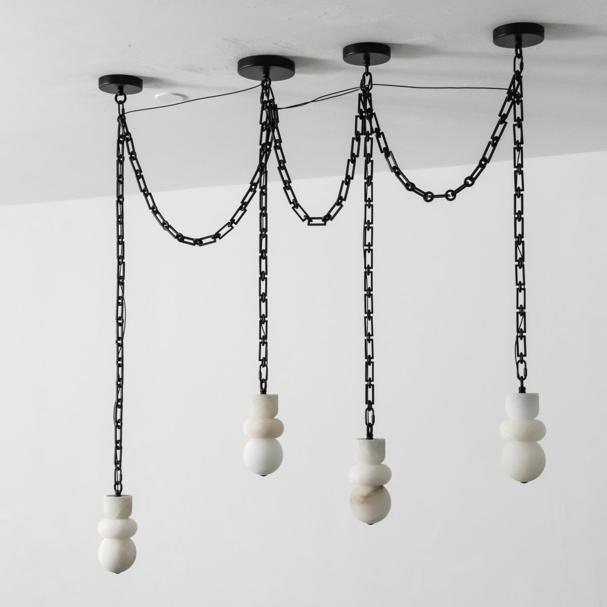 Orba Chain Alabaster Chandelier