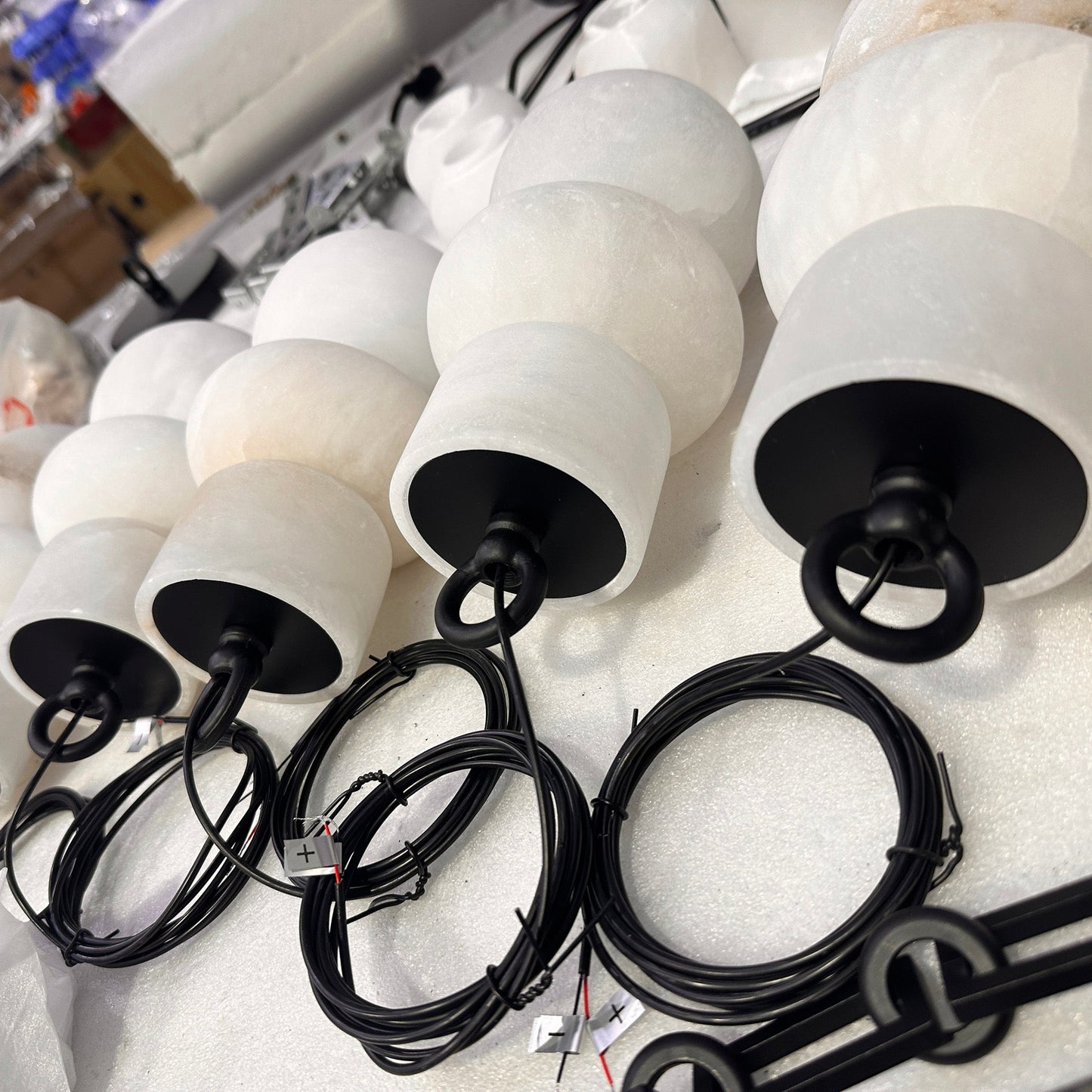 Orba Chain Alabaster Chandelier