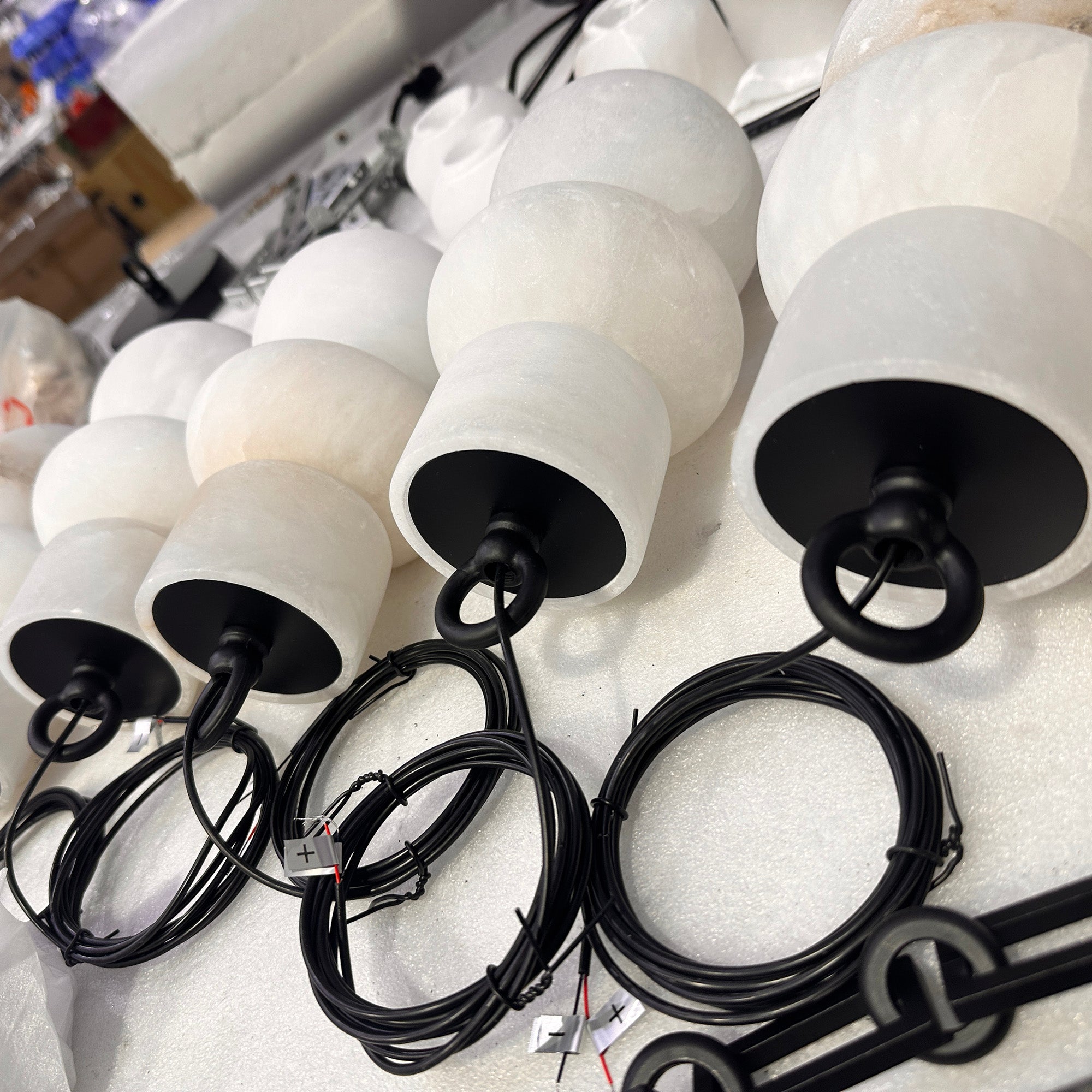 Orba Chain Alabaster Chandelier
