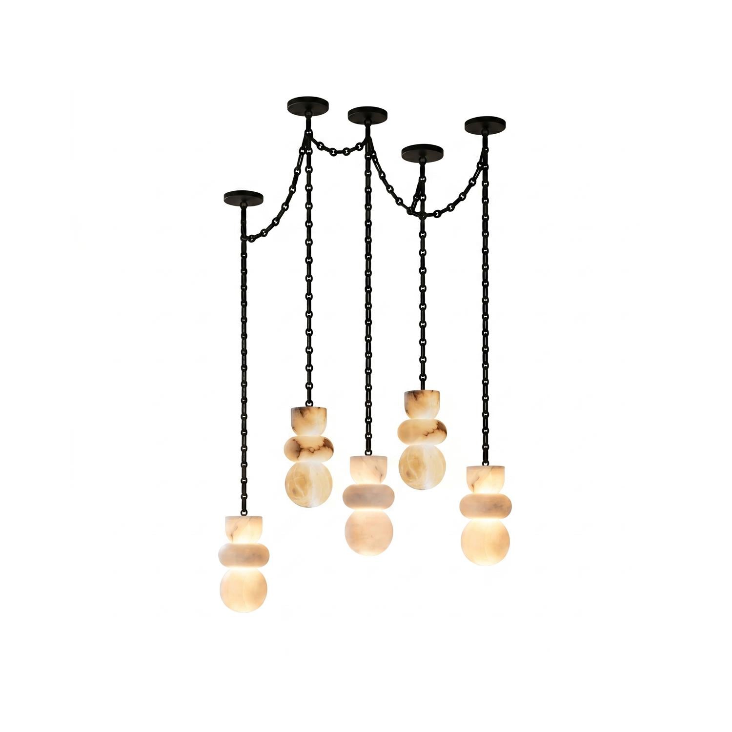Orba Chain Alabaster Chandelier