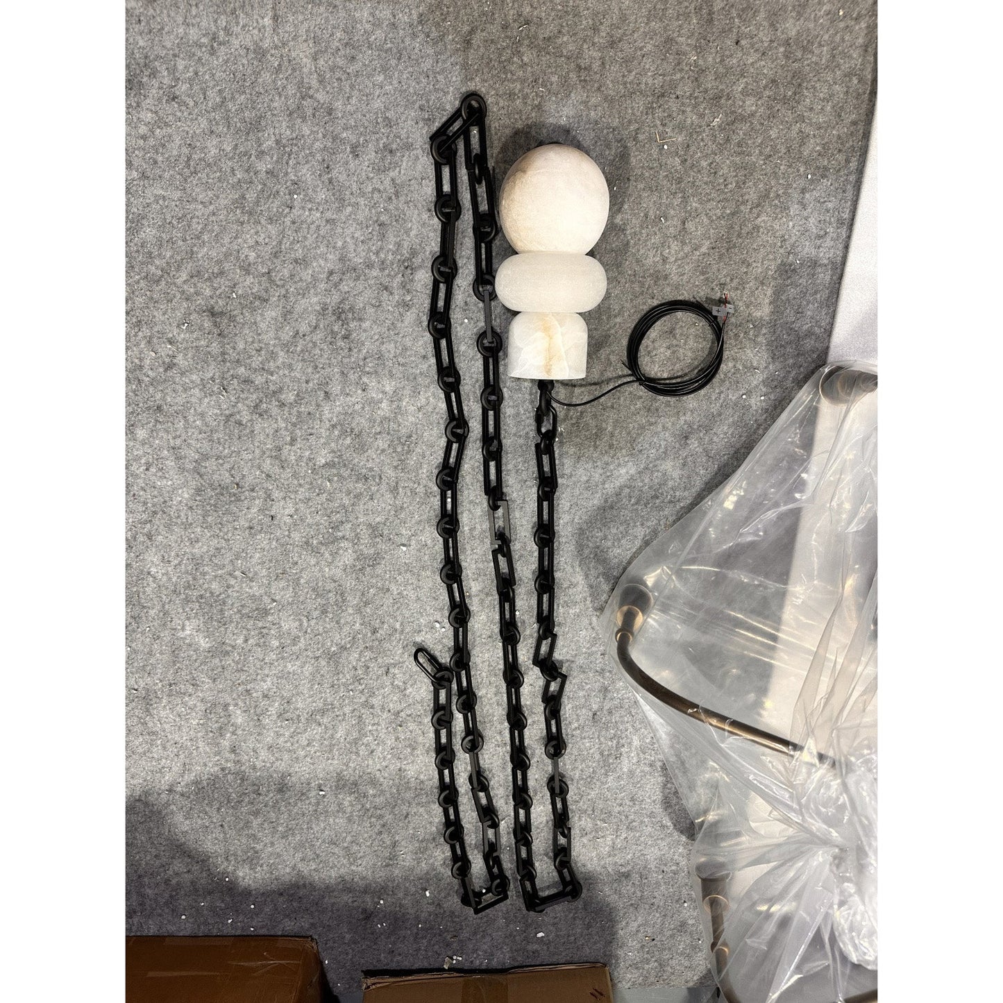 Orba Chain Alabaster Chandelier