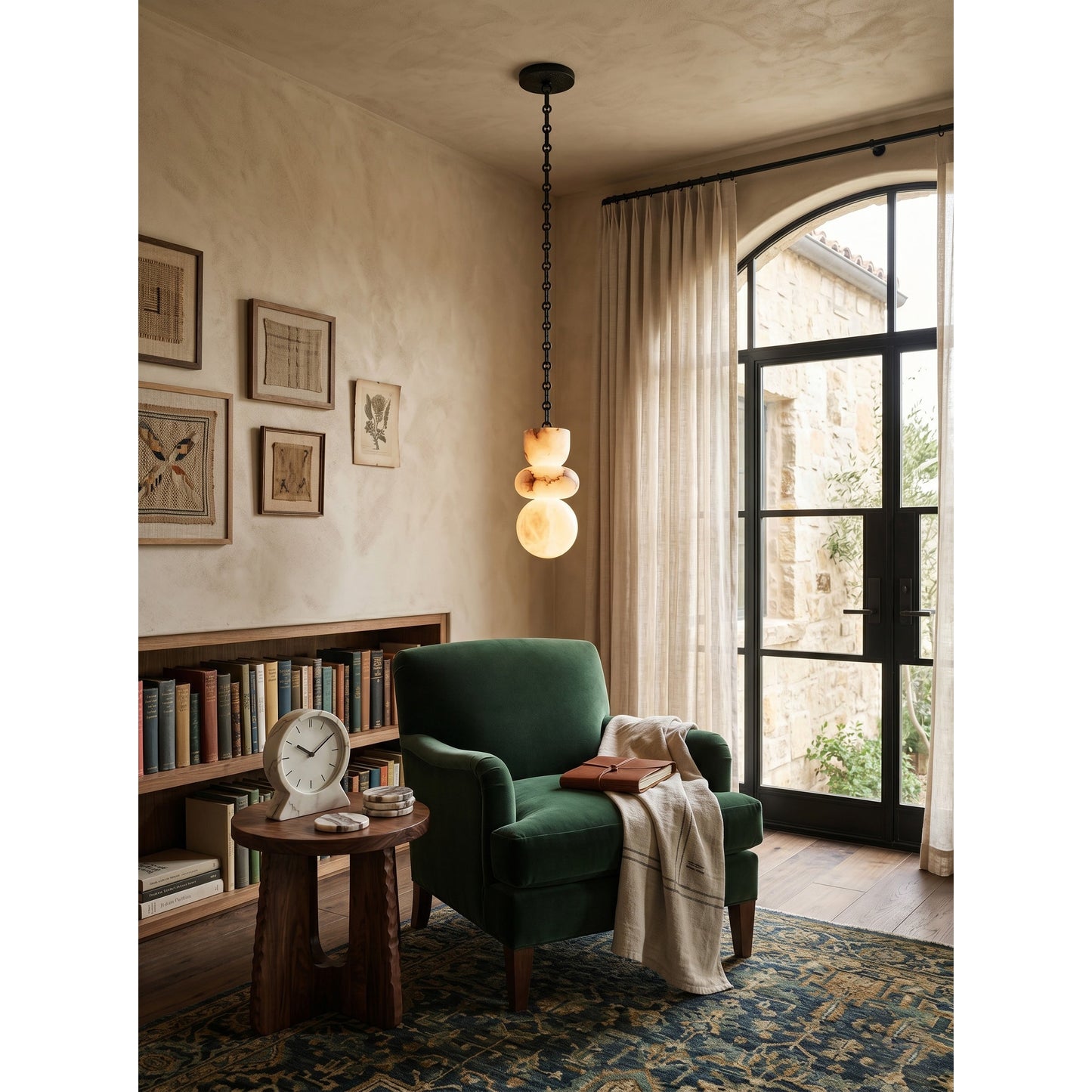 Orba Chain Alabaster Chandelier