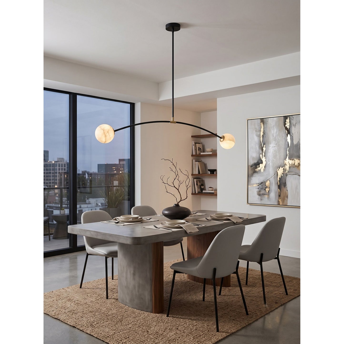 Traverse Alabaster Linear Chandelier