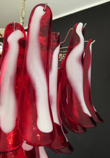 Red Glass Petals Chandelier 26.6″