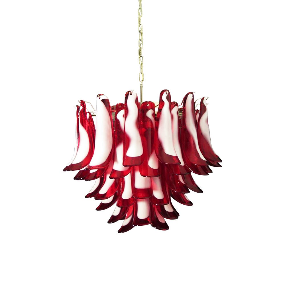 Red Glass Petals Chandelier 26.6″