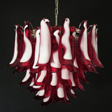 Red Glass Petals Chandelier 26.6″