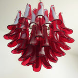 Red Glass Petals Chandelier 26.6″