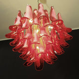 Red Glass Petals Chandelier 26.6″