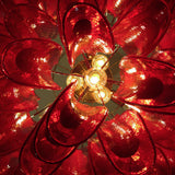 Red Glass Petals Chandelier 26.6″