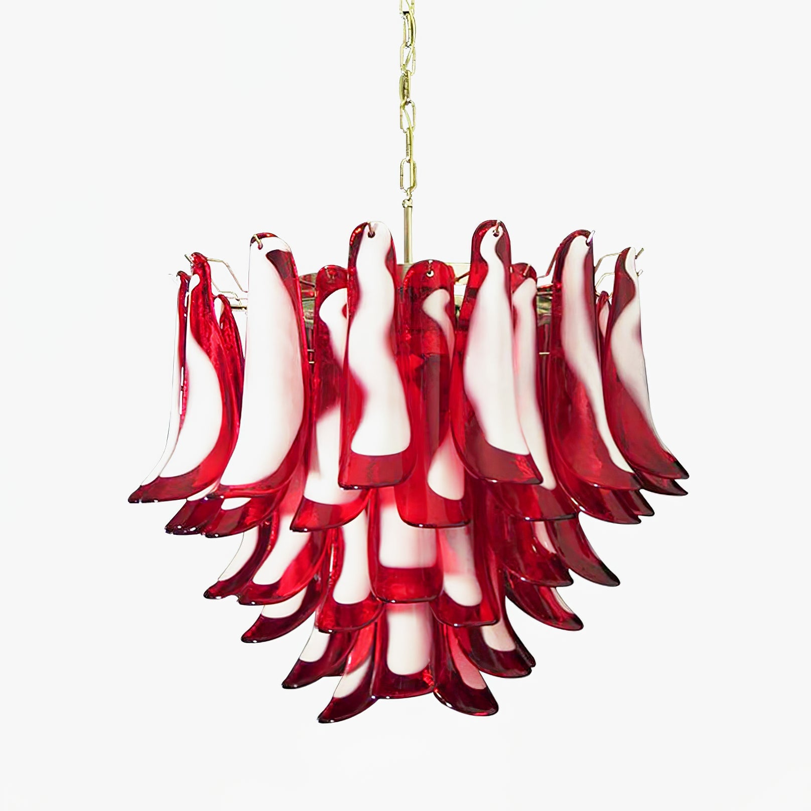 Red Glass Petals Chandelier 26.6″