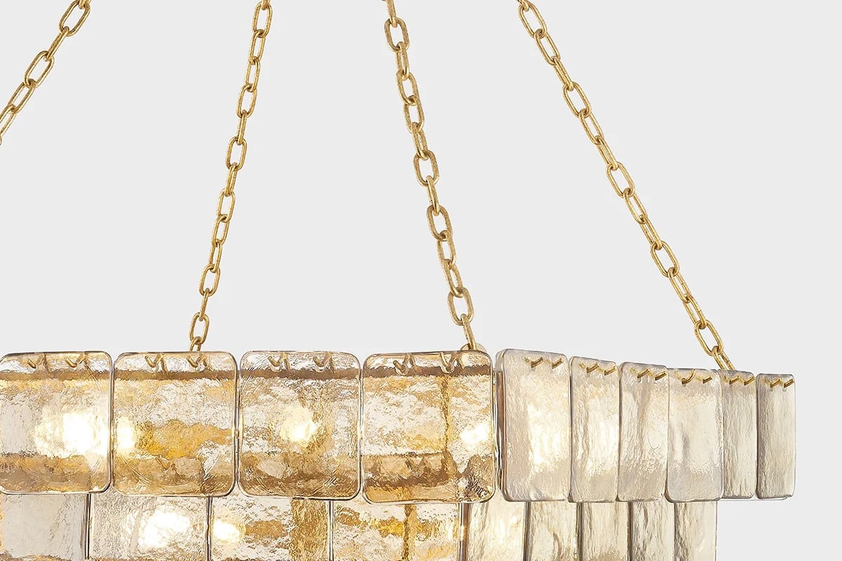 Regal Glass Chandelier 36"