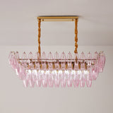 Marcello Pink Rectangular 3-Tier Chandelier 39" 48"
