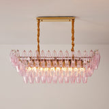 Marcello Pink Rectangular 3-Tier Chandelier 39" 48"