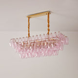 Marcello Pink Rectangular 3-Tier Chandelier 39" 48"