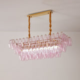 Marcello Pink Rectangular 3-Tier Chandelier 39" 48"
