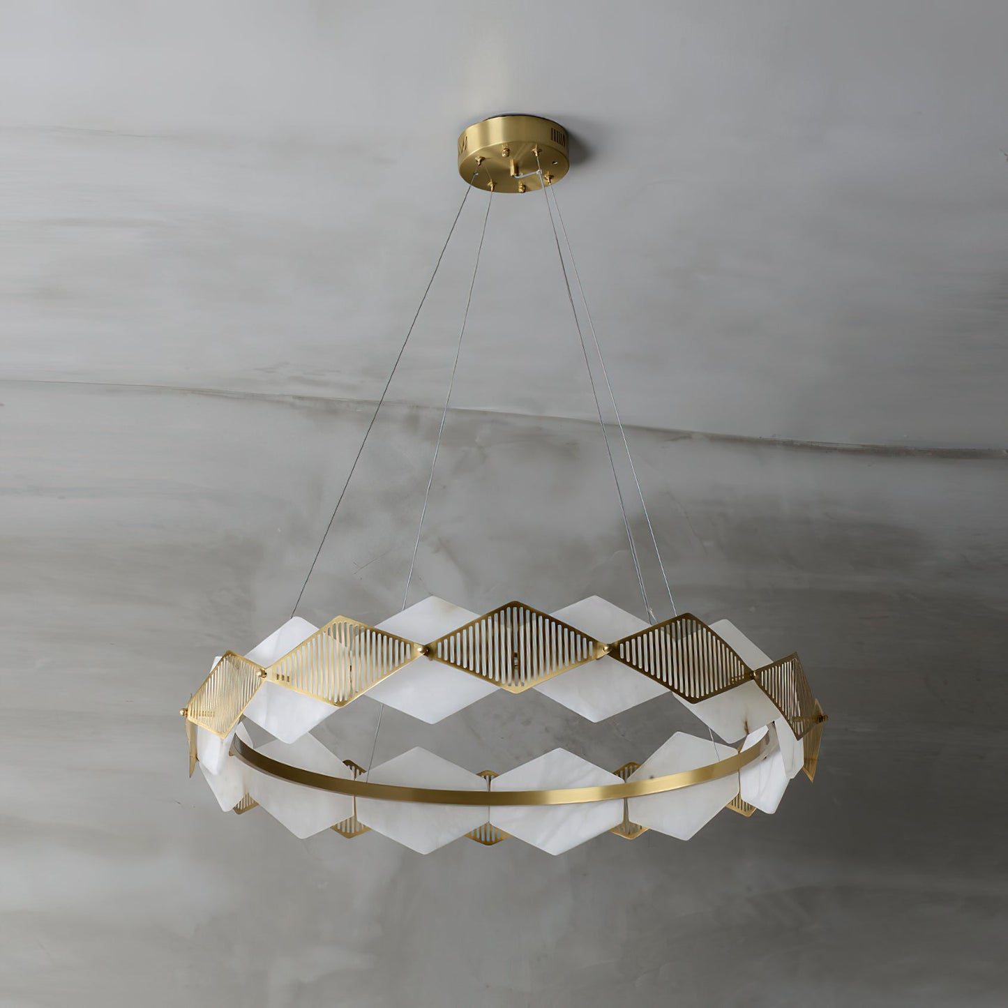 Rote LED Alabaster Chandelier