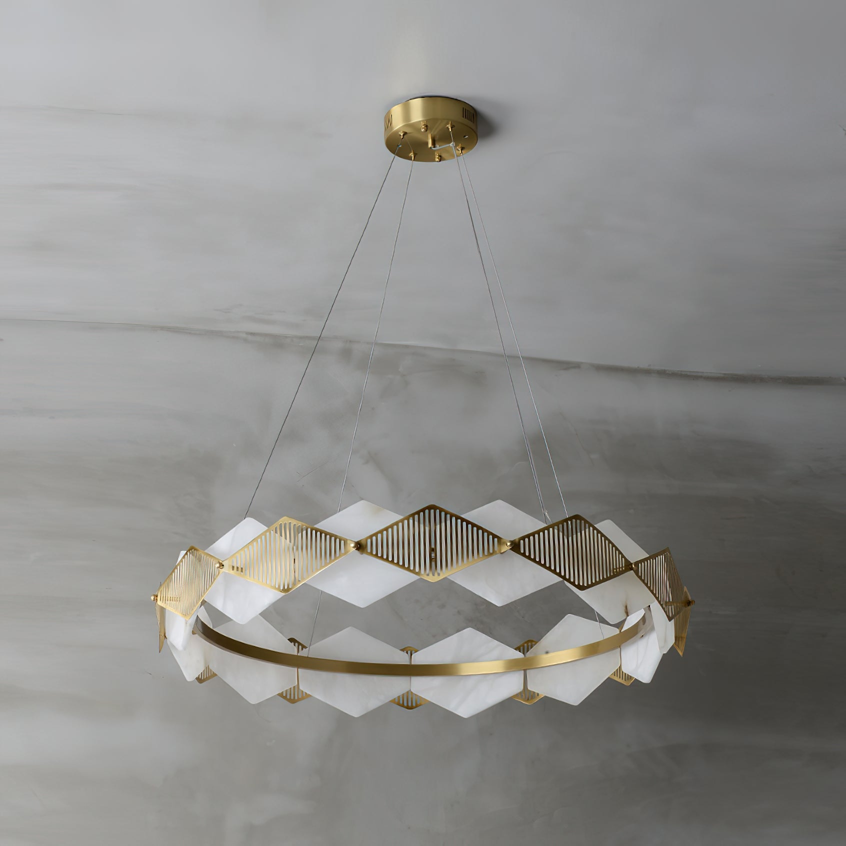 Rote LED Alabaster Chandelier