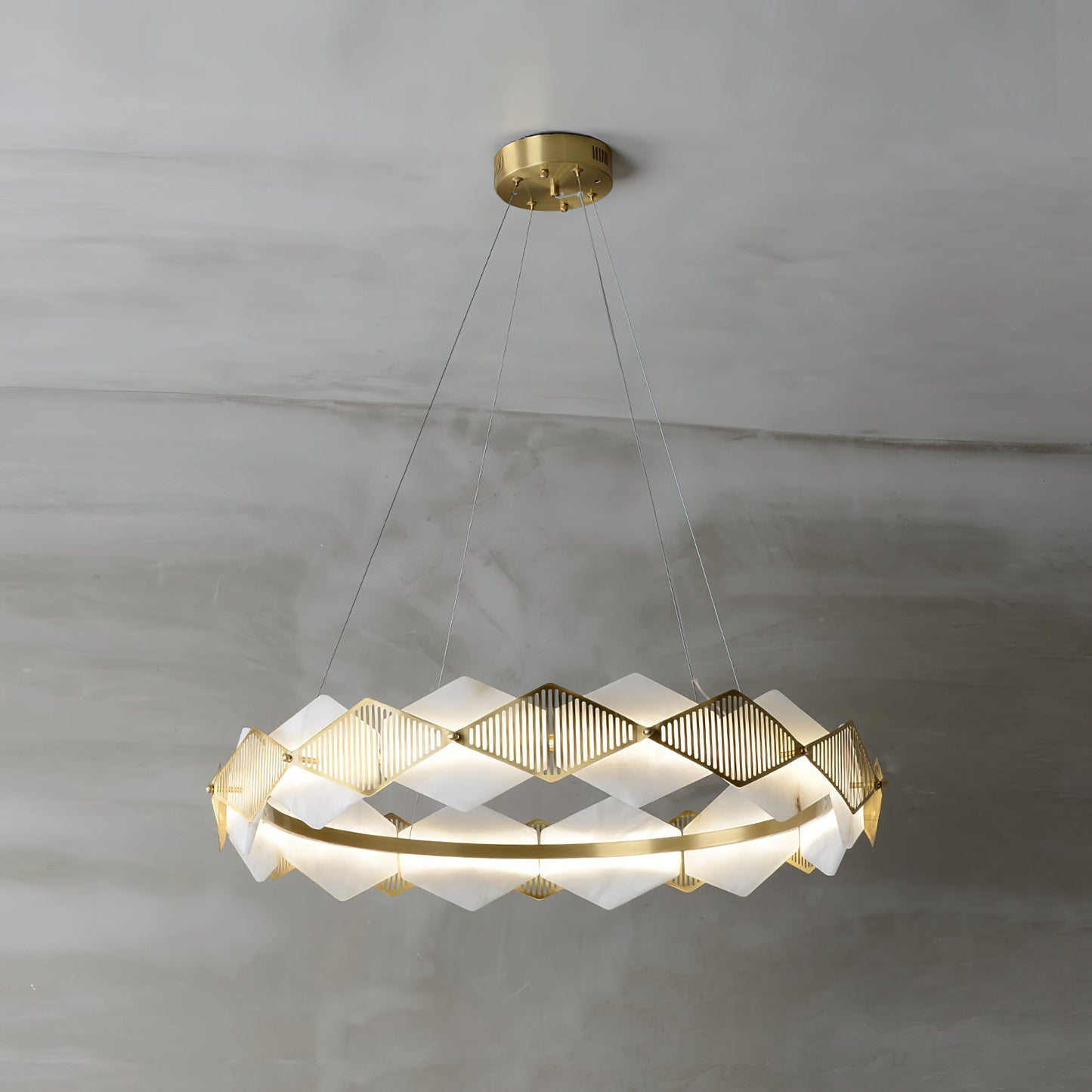 Rote LED Alabaster Chandelier