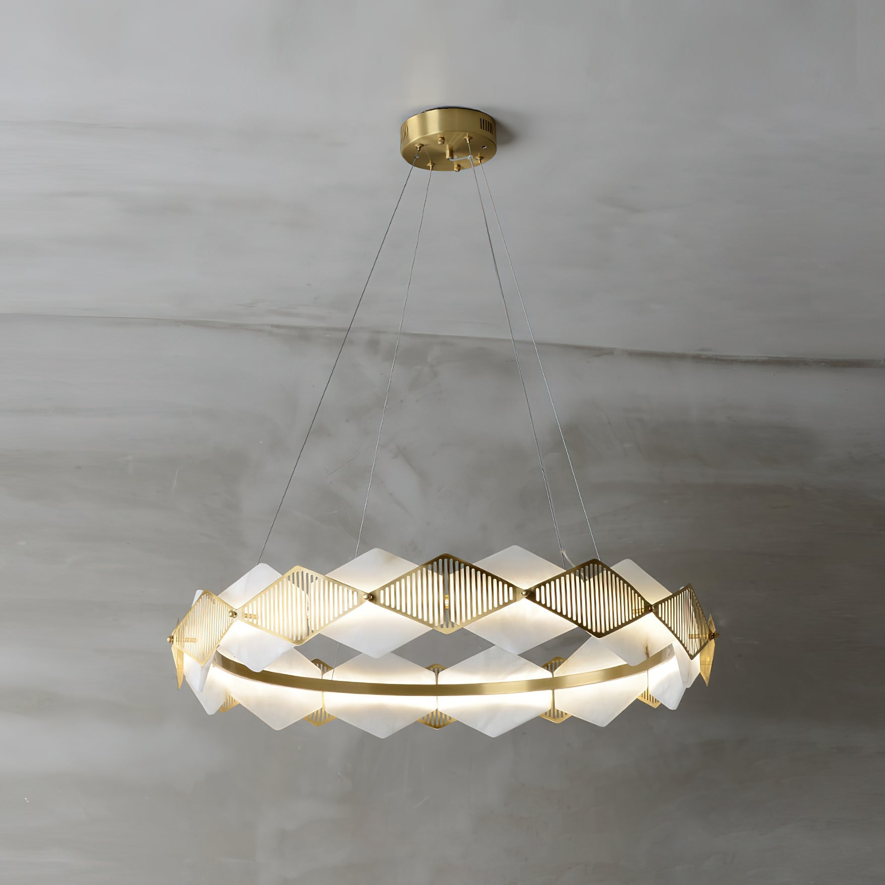 Rote LED Alabaster Chandelier