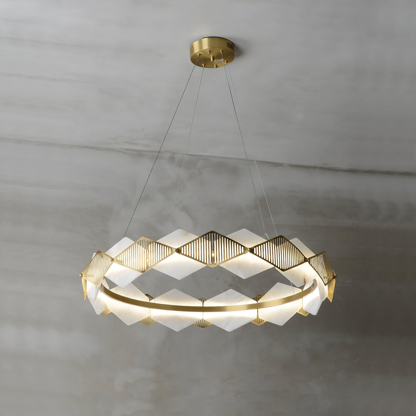 Rote LED Alabaster Chandelier