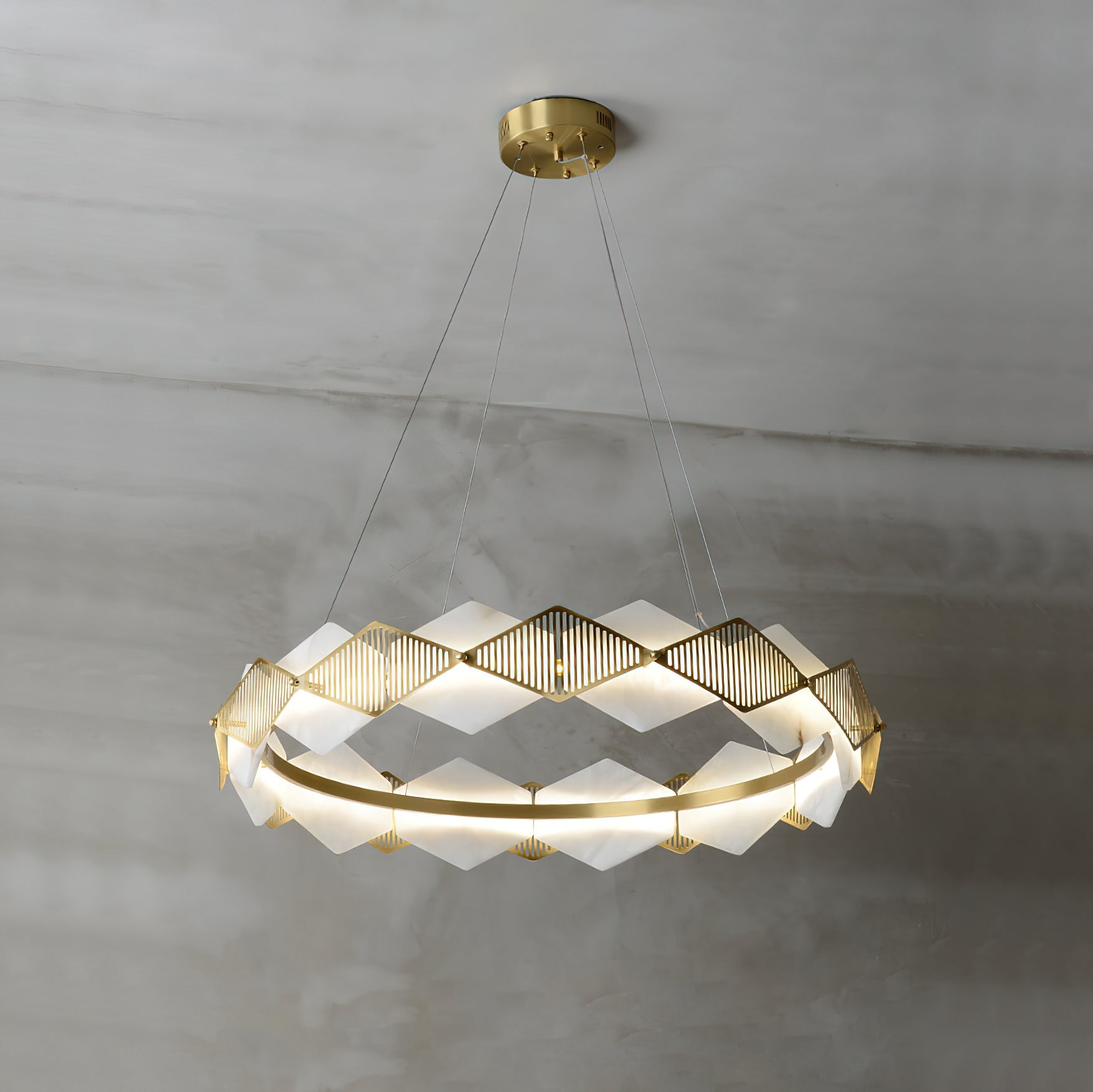 Rote LED Alabaster Chandelier