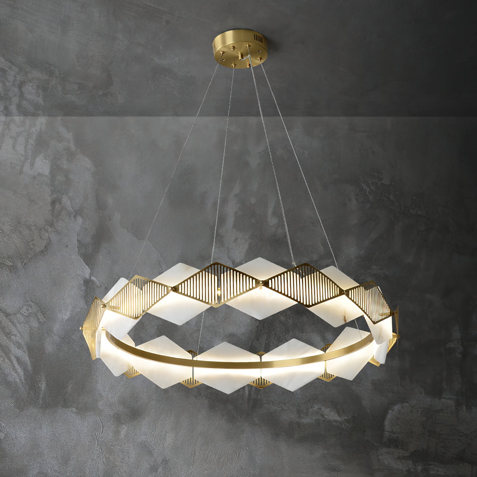 Rote LED Alabaster Chandelier