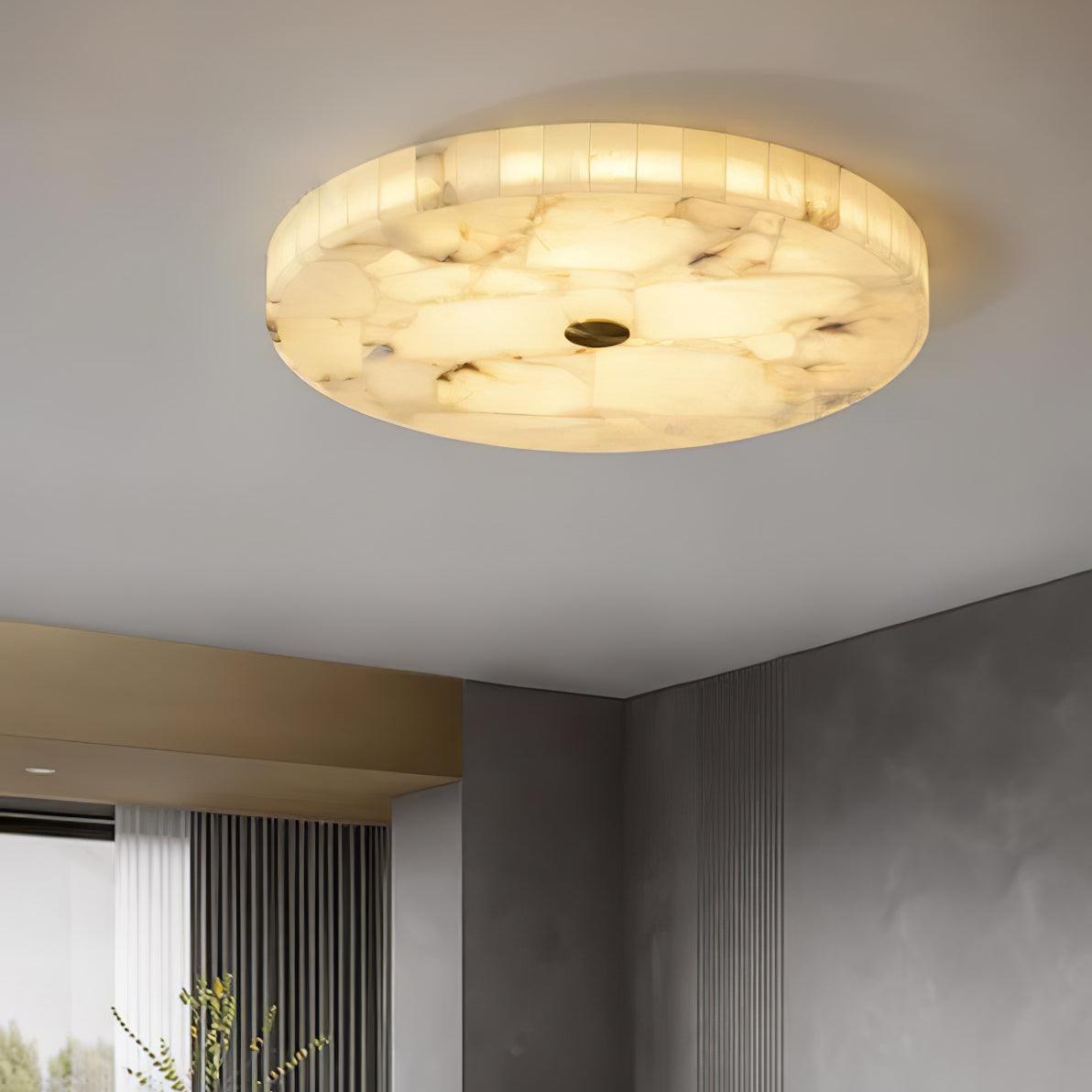 Round Alabaster Flush Mount