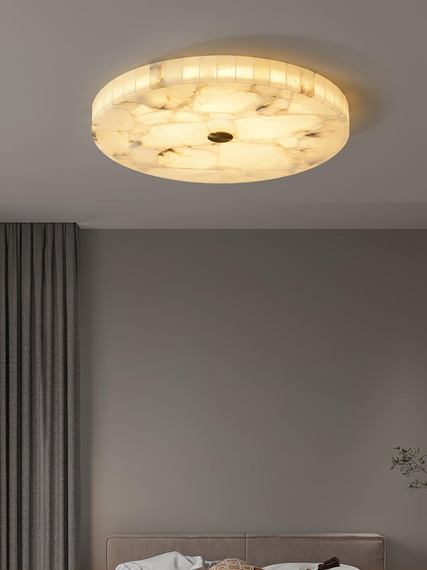 Round Alabaster Flush Mount