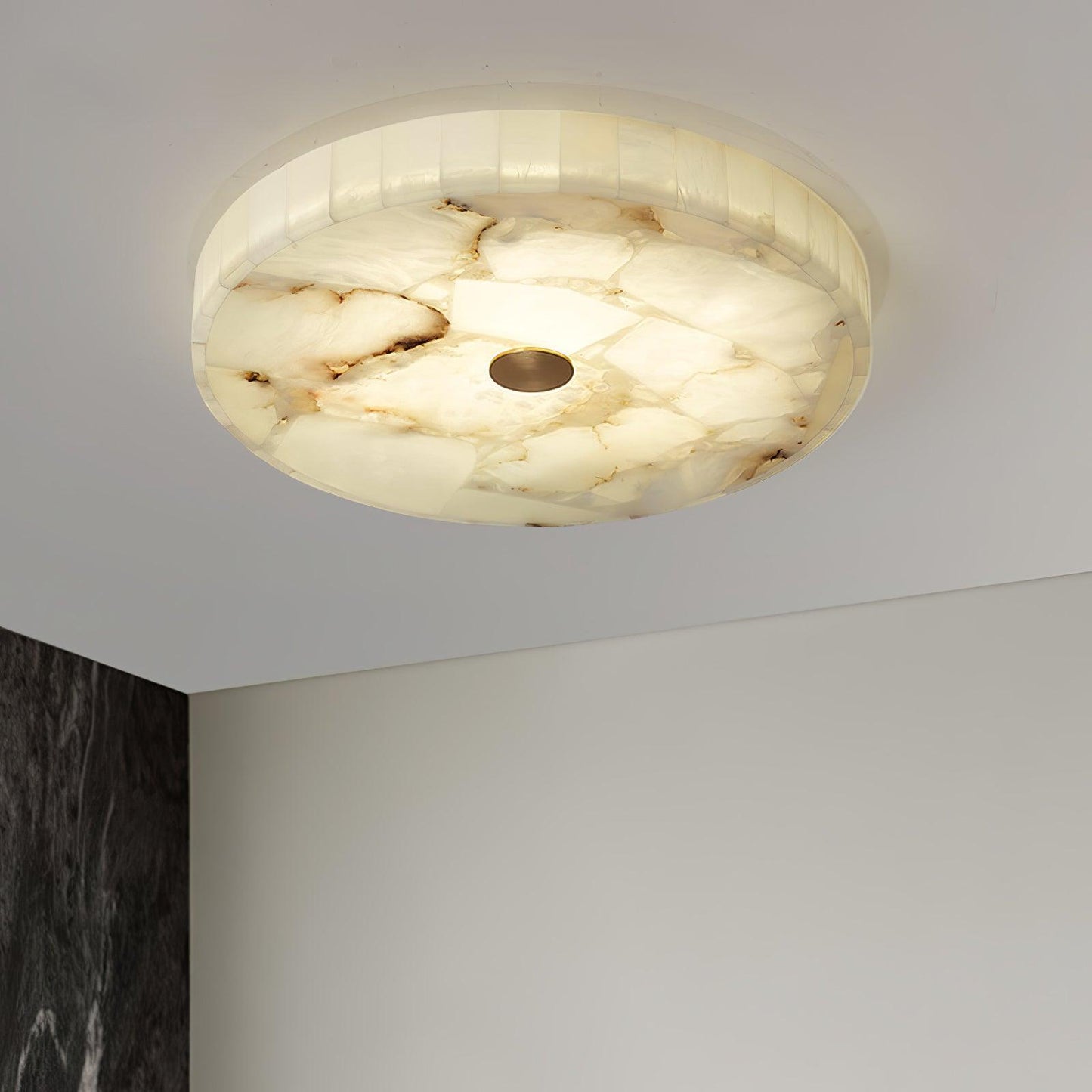 Round Alabaster Flush Mount
